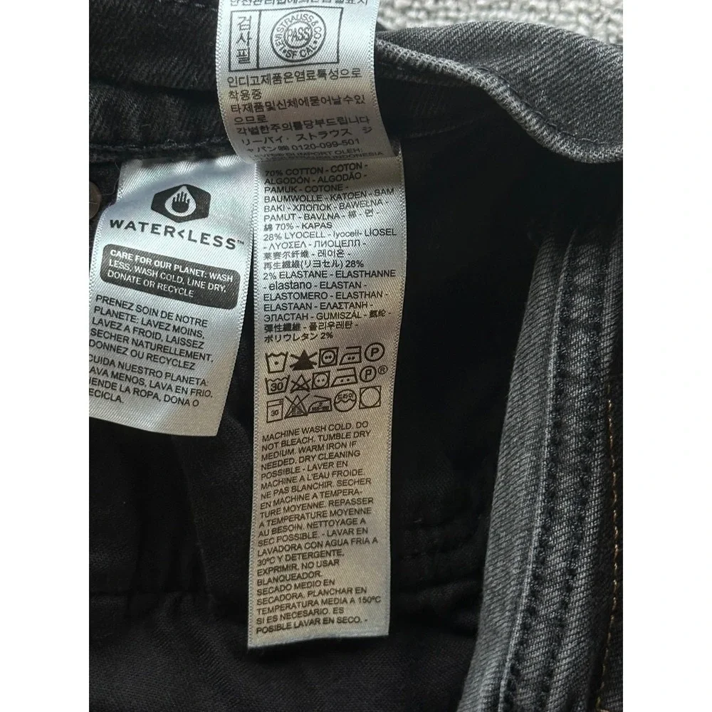 Levis Premium 514 Straight Jeans Men W31 L30 Black Stretch Faded Western Rocker